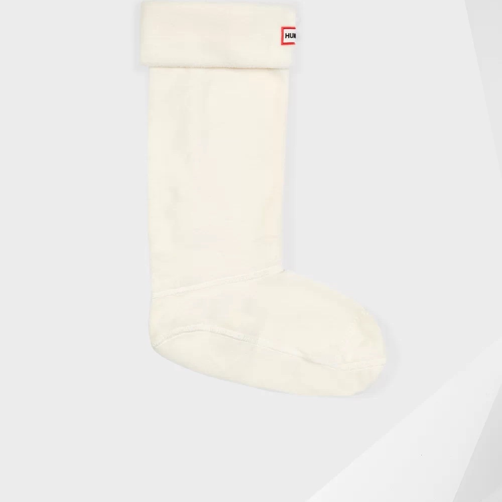 Hunter tall rain boot socks (white/cream)
